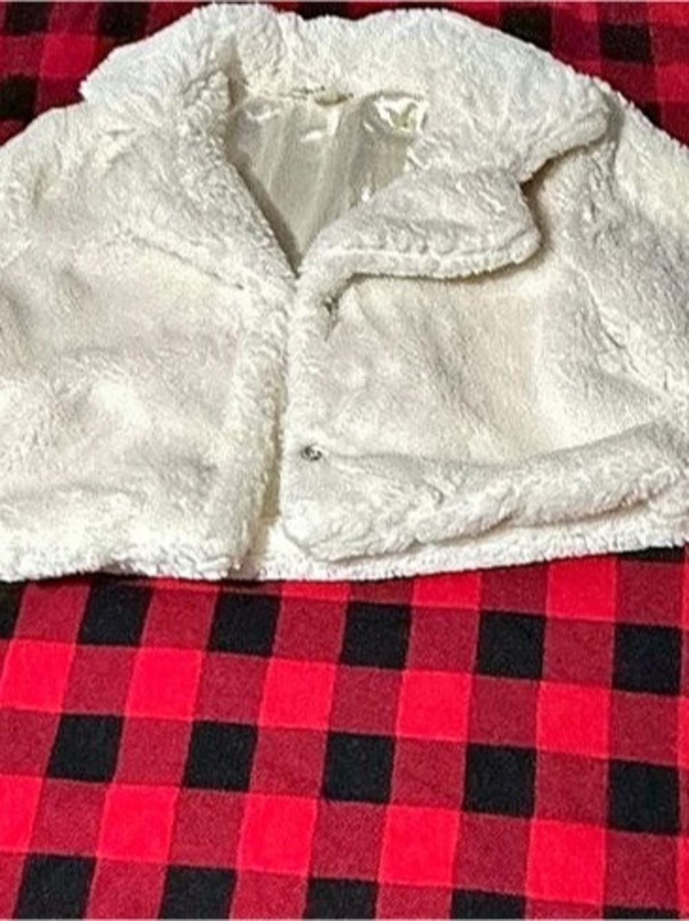 Knitworks Faux Fur Jacket White Size 10 good condition wore twice